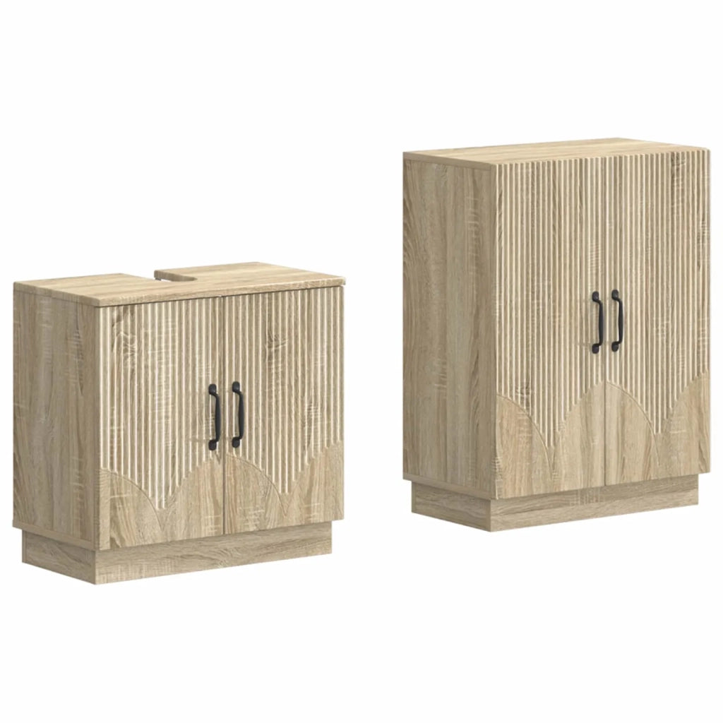 Set di Armadi da Bagno da 2 Pezzi HOORN Rovere Sonoma 3417632