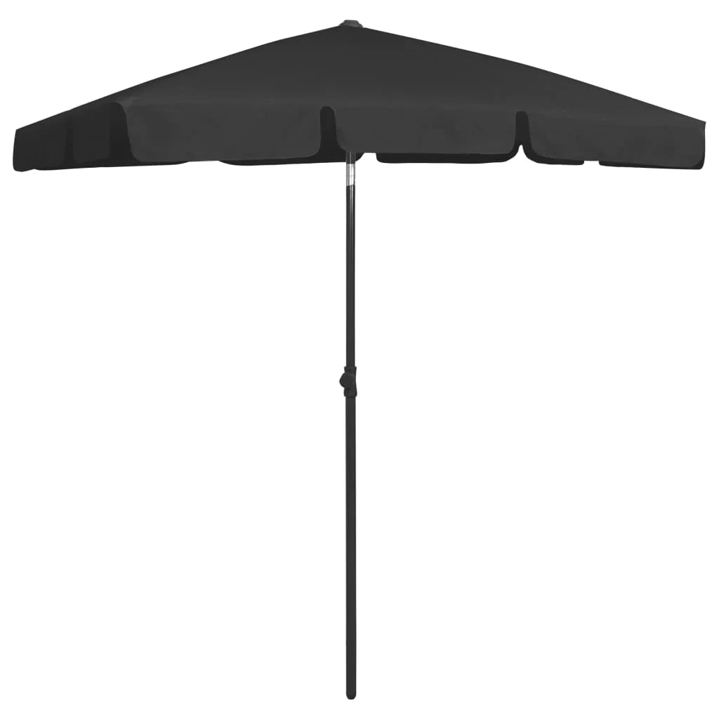 Ombrellone da spiaggia 180 x 120 cm nero 02_0008401