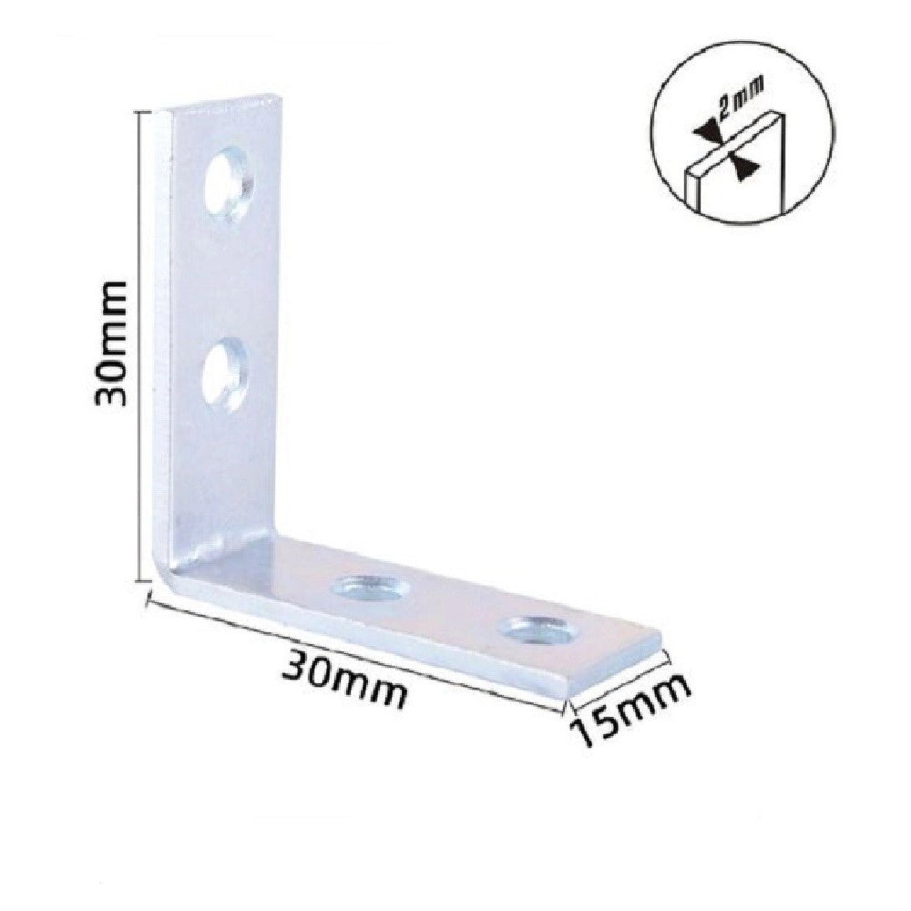 Trade Shop - Set 4 Pz Lastrine Ad Angolo Lastrina Angolare 30x30x15x2mm Con Viti Mobili 57111 -