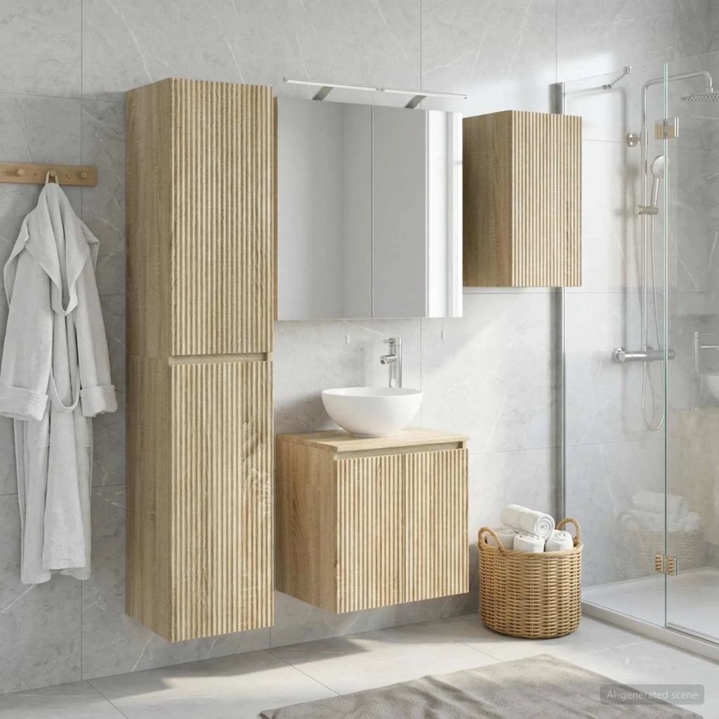 Set di Armadi da Bagno 5 pcs Rovere Sonoma 50 x 14,5 x 70 cm 3407289