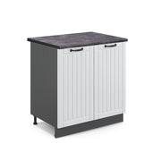 Mobile lavello cucina Fame-Line Bianco rustico/Antracite 80 cm con ripiano, PL Antracite Vicco
