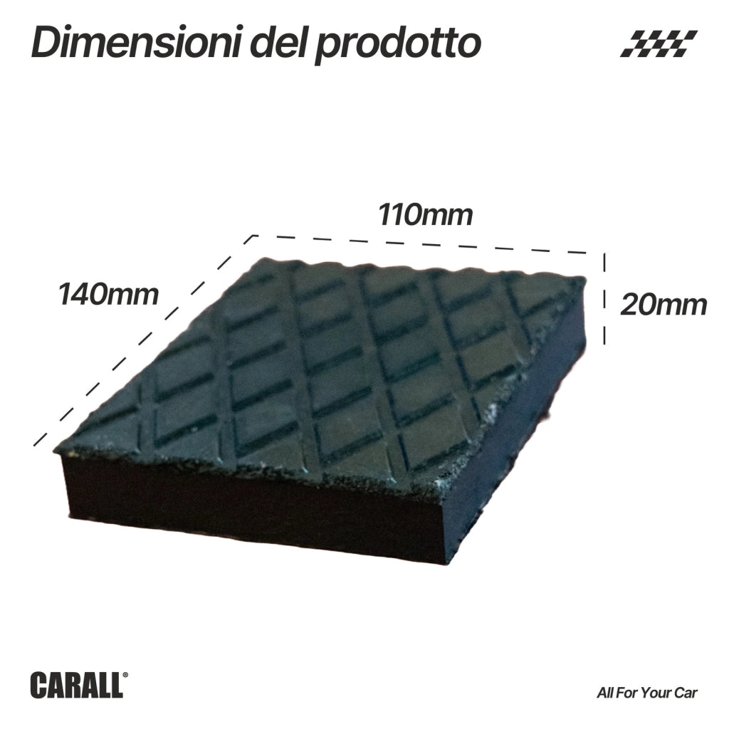 4 Pezzi Tamponi in Gomma per Ponti Sollevatori 140x110x20mm
