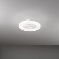 Ventilatore Moderno Ring Metallo Bianco Acrilico Trasparente Led 40W Cc