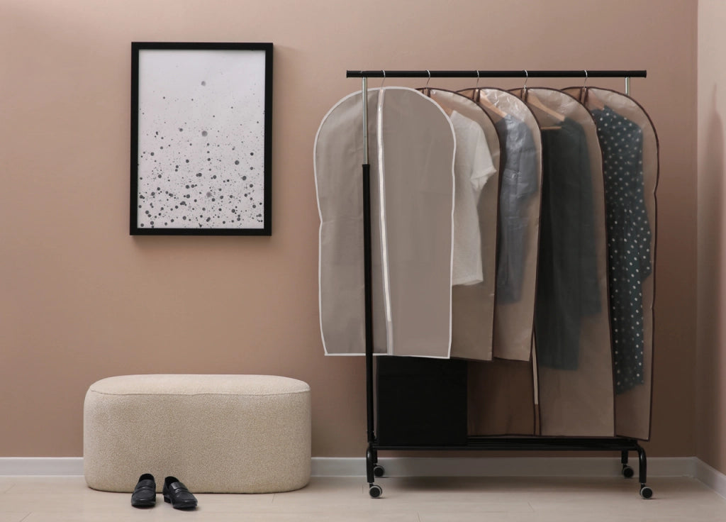 Sacco Appendiabiti 60x100 cm Protezione Abiti Armadio Antipolvere Sacchetto Indumenti - Set 10 Pezzi - 60x100