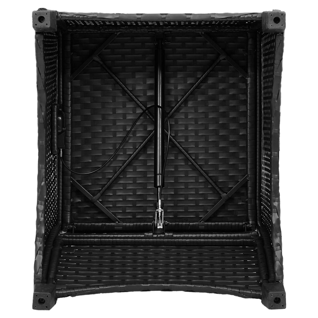 Poltrona Recliner con Cuscino in Polyrattan Nera