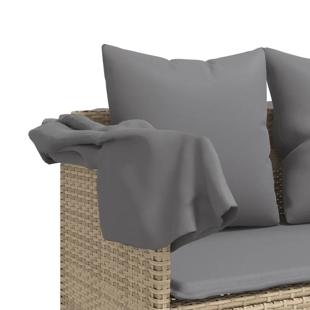 Lettino Prendisole | Sdraio da giardino | Lettino da sole con Cuscini Beige?in Polyrattan