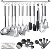 Set di Cucina 38 Delig - Accessori di Cottura in Acciaio Inossidabile con Sostegno