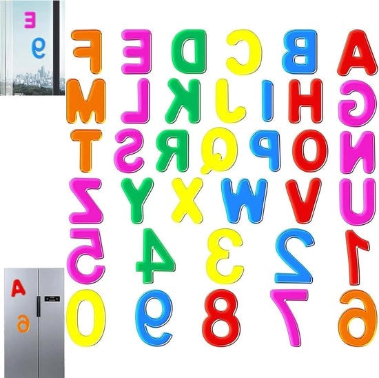 Sticker per la camera dei bambini - Impara e crea con lettere e numeri (dalle A alle Z e 0 ai 10) .