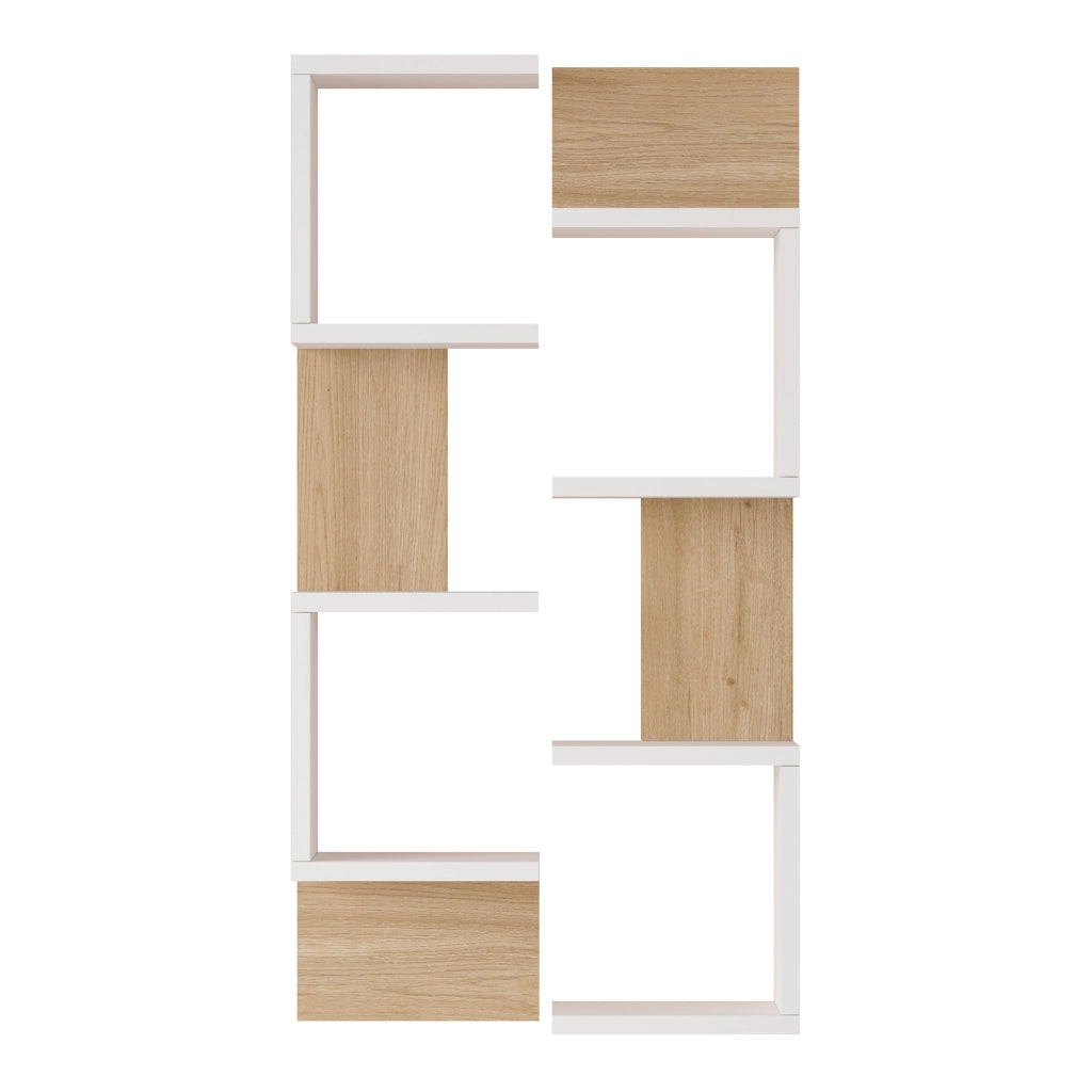 Set Omn 2 Scaffali da Parete Libreria a Muro 93x24x15 cm Bianco / Effetto Legno [en.casa]