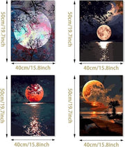 Set di pennelli ad olio per dipinti a mano per adulti, set di 4 pennelli per principianti e adulti, dimensioni 40 x 50 cm