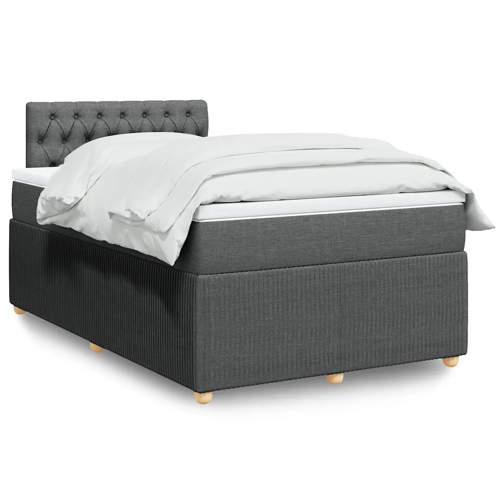 Giroletto a Molle con Materasso Grigio Scuro 120x190cm Tessuto 3287403