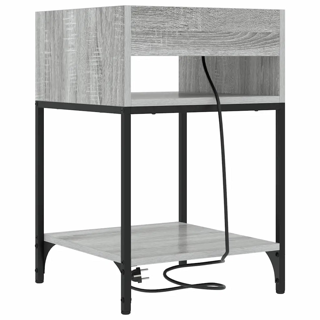 vidaXL Mobiletti da Notte 2 pcs Grigio sonoma 40 x 40 x 61 cm