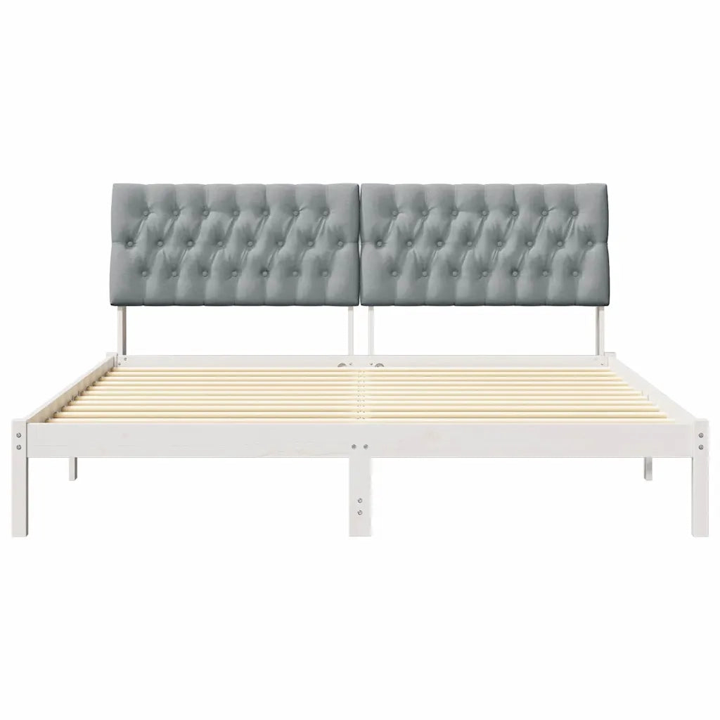 Letto con Testiera Rivestita con testiera Bianco 180 x 200 cm 3394387