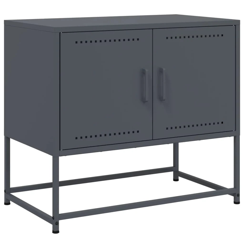 Mobile TV multimediale scaffale TV credenza mobile TV sala da pranzo soggiorno camera da letto antracite 68,5 x 39 x 60,5 cm acciaio antracite 02_0026406