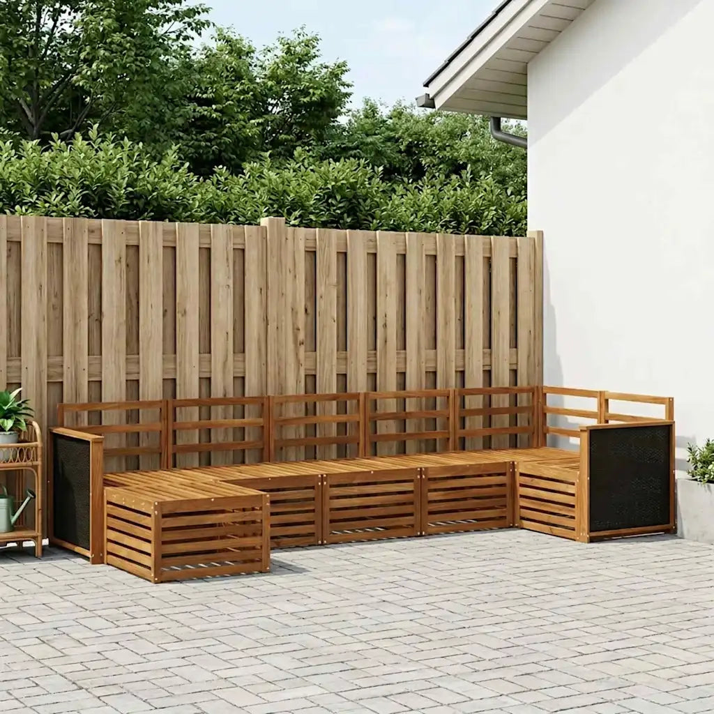 Set divano sezionale 6 pcs Naturale Legno di Acacia Massello 3384610