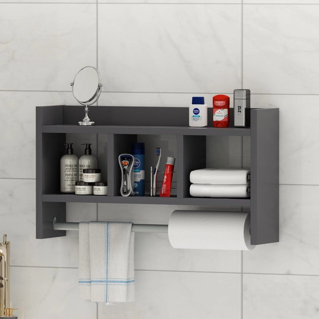 Cortale, Mensola 4 Ripiani, 64x15x35h cm Nero Antracite