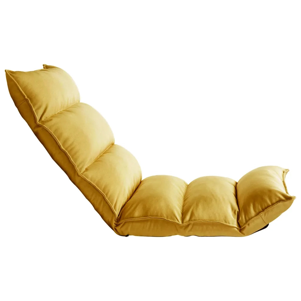 Sedia a Sdraio da Terra Pieghevole Giallo Senape in Tessuto cod mxl 69120