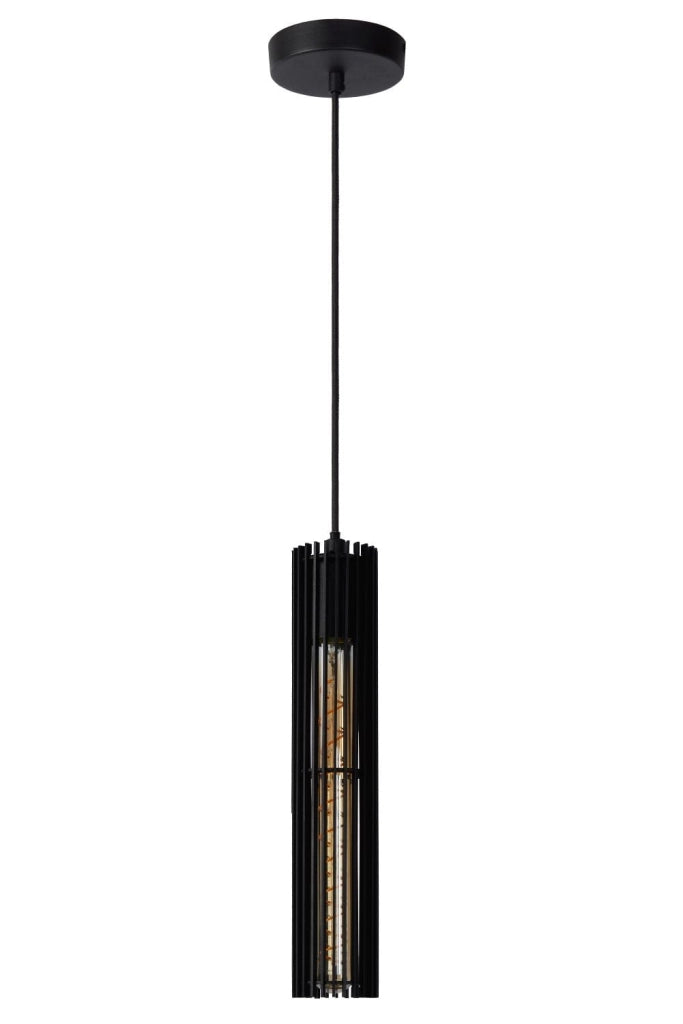 Lampada a sospensione Lucide Lionel nera E27 40W Ø6,5