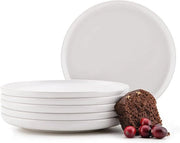 Set di 6 Piatti - Resistenti a Lavastoviglie e Microonde - Set di Piatti per 6 Persone - Piatti Moderni e Compatibili con Qualsiasi Stile - 20 cm - Bianco