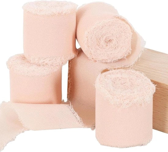 Lint rollen premium in chiffon nudo - 1 1/2 pollici - 55m - con imballo di regalo per decorazione di matrimonio e feste