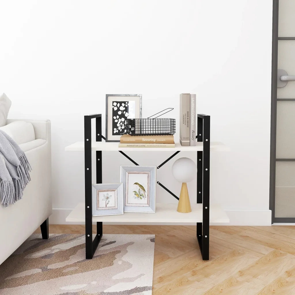 Libreria a 2 Ripiani Bianca 80x30x70 cm in Massello di Pino 806453