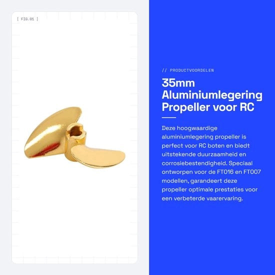 Propulsore 35mm Lega di Alluminio - Barche RC - FT016/FT007 Compatibile - Elevate Prestazioni Velocistiche - Sostenibile - Facile da Installare