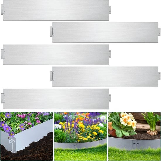 Paletto di confine bordo metallico per bordo di erba galvanizzato 100x18cm 5m