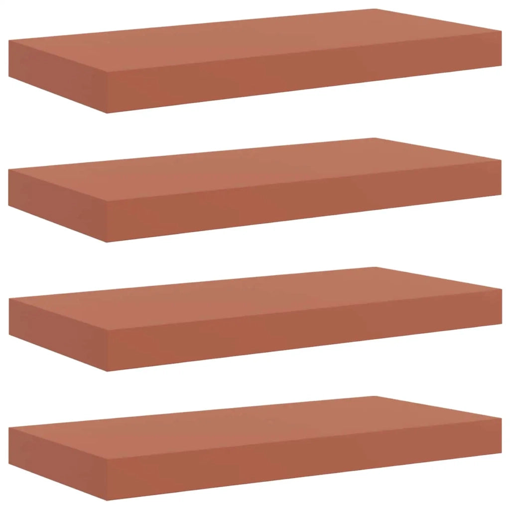 Scaffale da parete 4 pcs Rosso 50 x 23 x 4 cm Legno multistrato 42019925