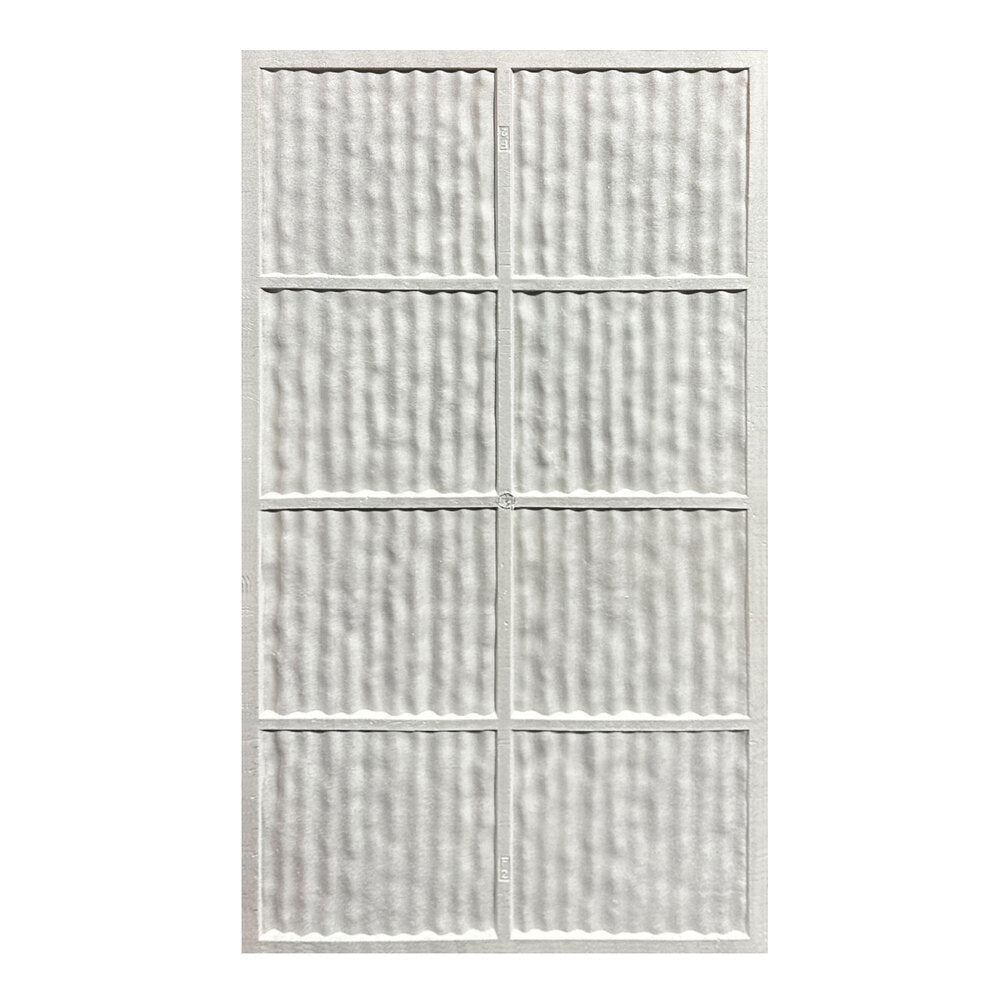 Set 12 Pannelli Decorativi Area 8,6 mq 120x60x2,5 cm Rivestimento Murale Effetto Pietra Graffiata 3D in PU Bianco