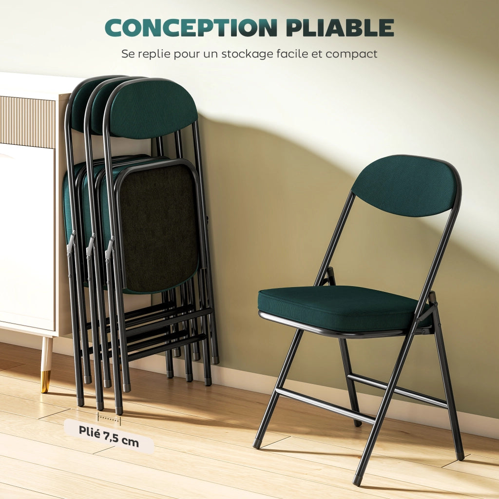 Sedia da pranzo imbottita ¨C Minimal ¨C blu, velluto, 4 pezzi