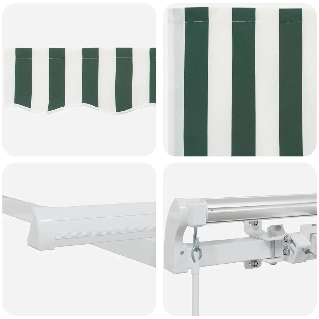 Tenda da Sole Verde e Bianco 450 x 350 x 165 cm Poliestere 3331185