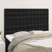 Testiera-Testata-Testiera Decorativa Nera 144x5x118/128 cm in Similpelle 655395