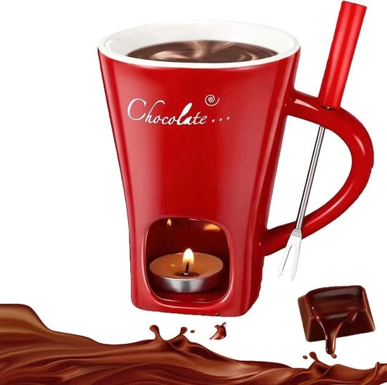 Set di Fonduta in Ceraamica con Vortici - Ideale per Dessertfondues