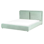 Letto moderno velluto verde menta 160 x 200 cm testata imbottita