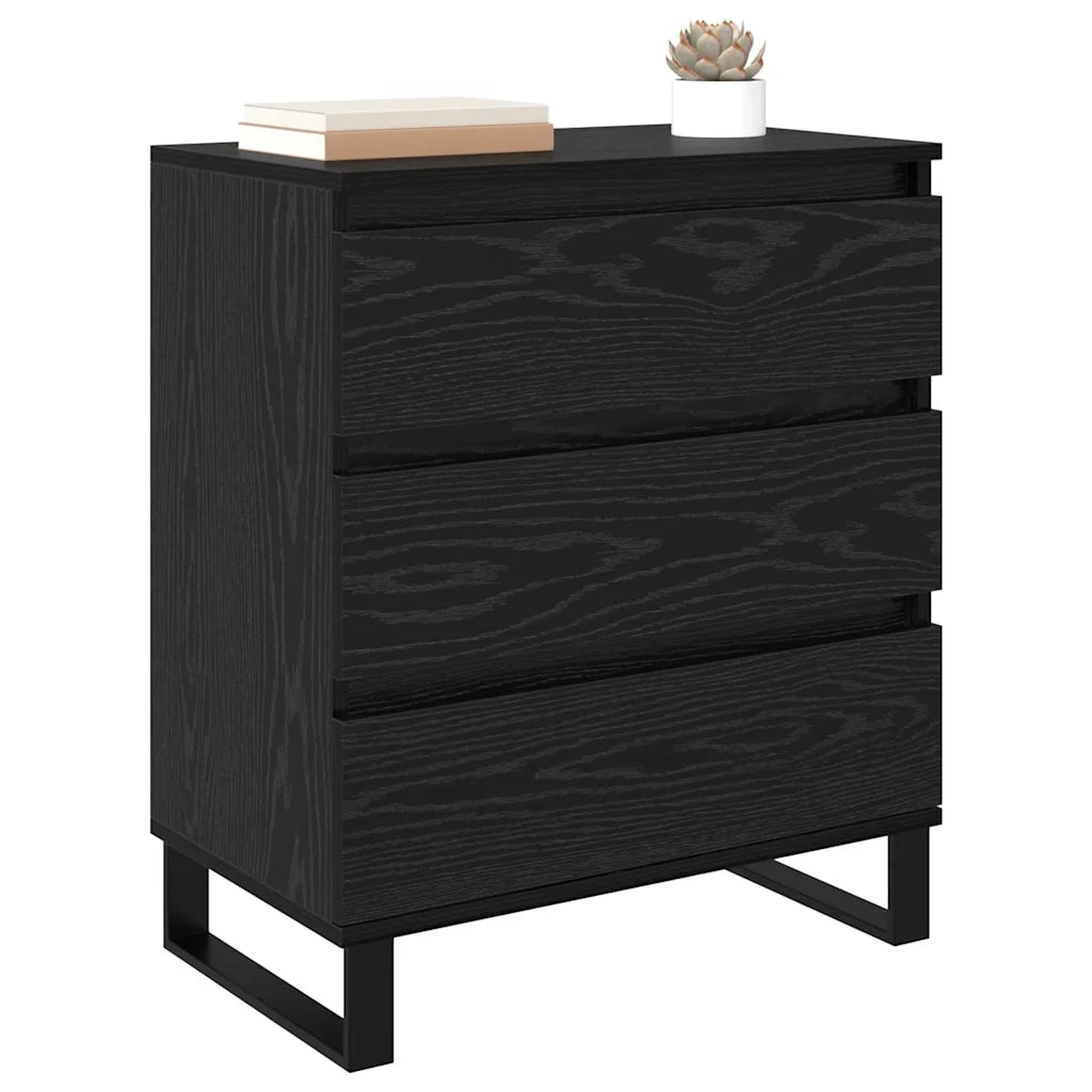 Credenza-Buffet-Armadio da cucina Rovere Nero 60 x 35 x 70 cm Legno multistrato 399305