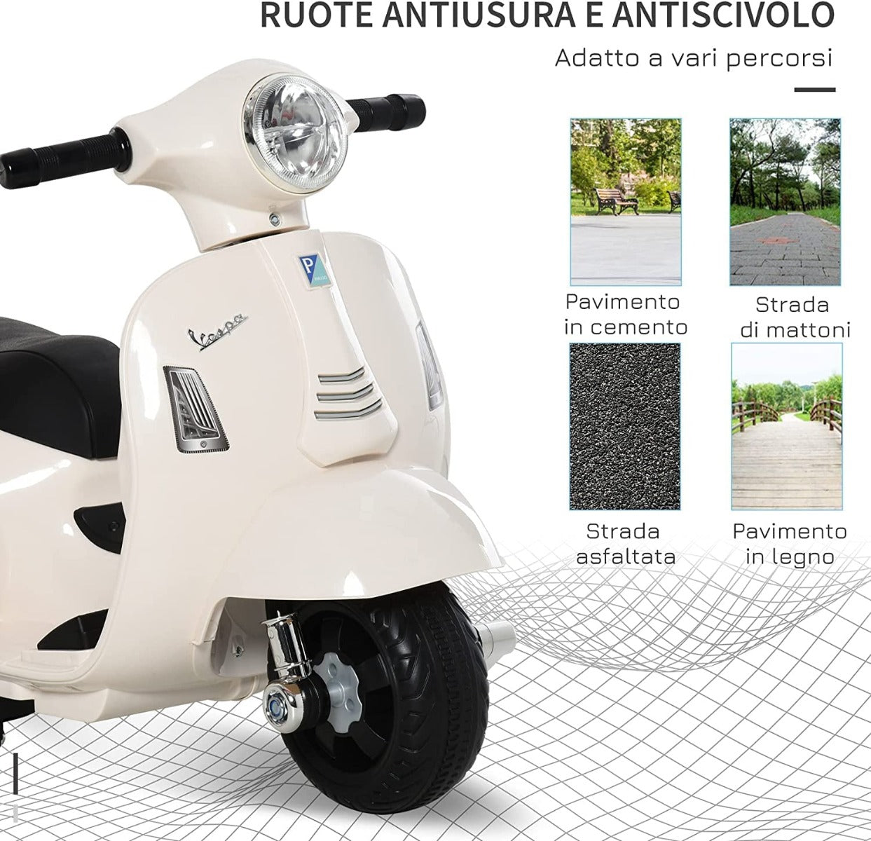 Moto Giocattolo per Bambini 2 Anni 1 Anno 3 Anni elettrica cavalcabile Vespa elettrica per Bambini 1 Anno 2 Anni 6 volt