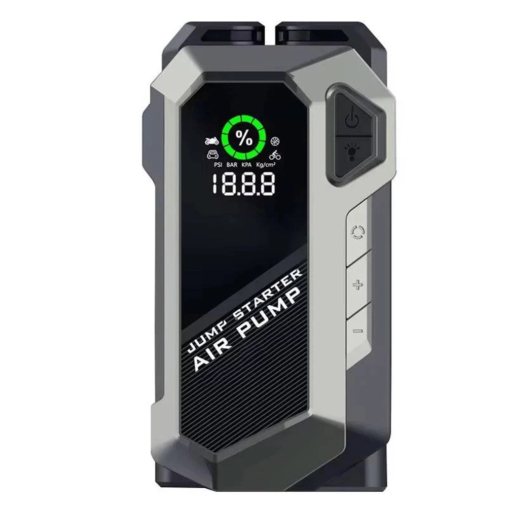 Trade Shop - Avviatore Di Emergenza Per Auto Portatile Con Compressore D'aria Torcia Power Bank 4in1 -