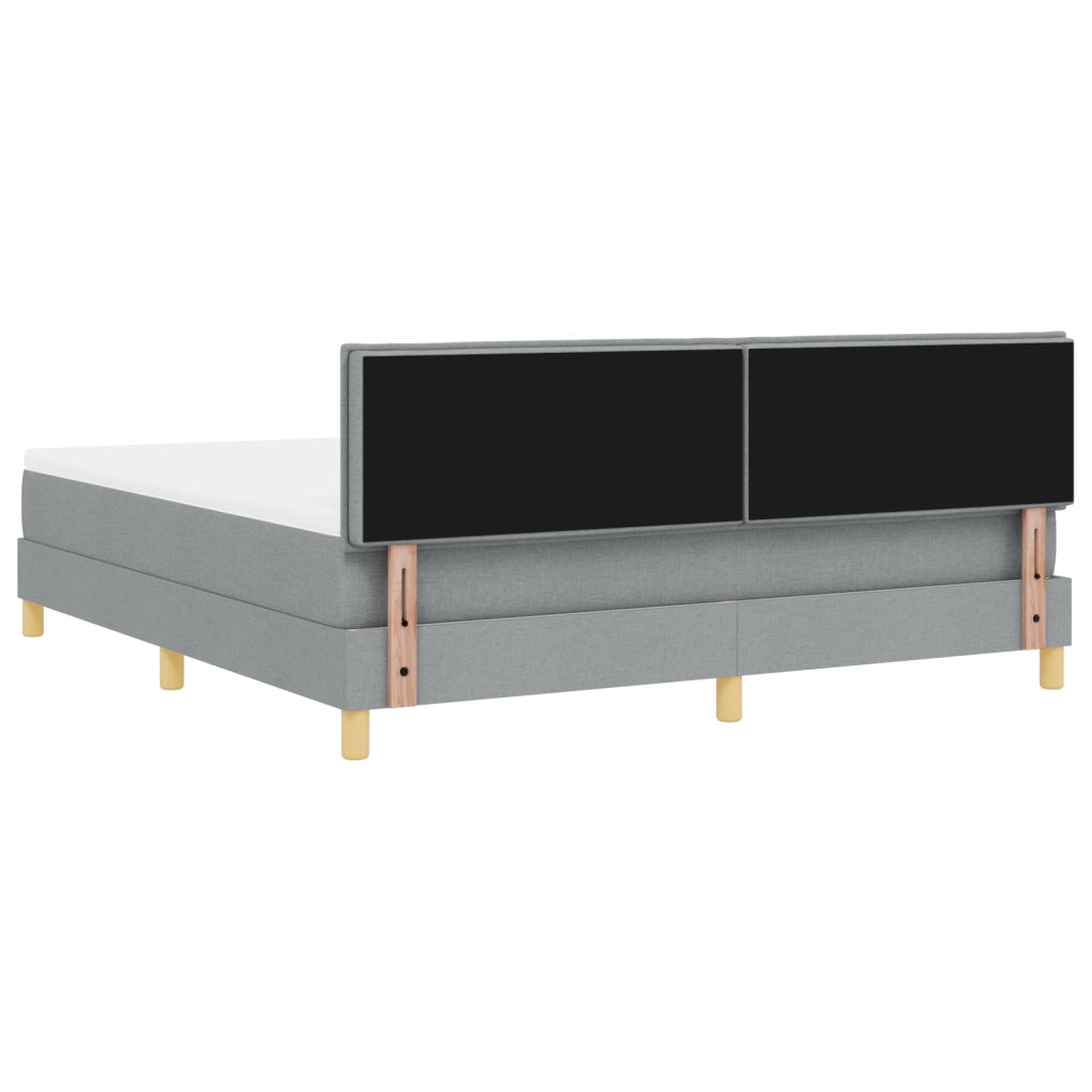 Letto con Box Spring con Materasso e LED Grigio Chiaro 180x200 cm Tessuto