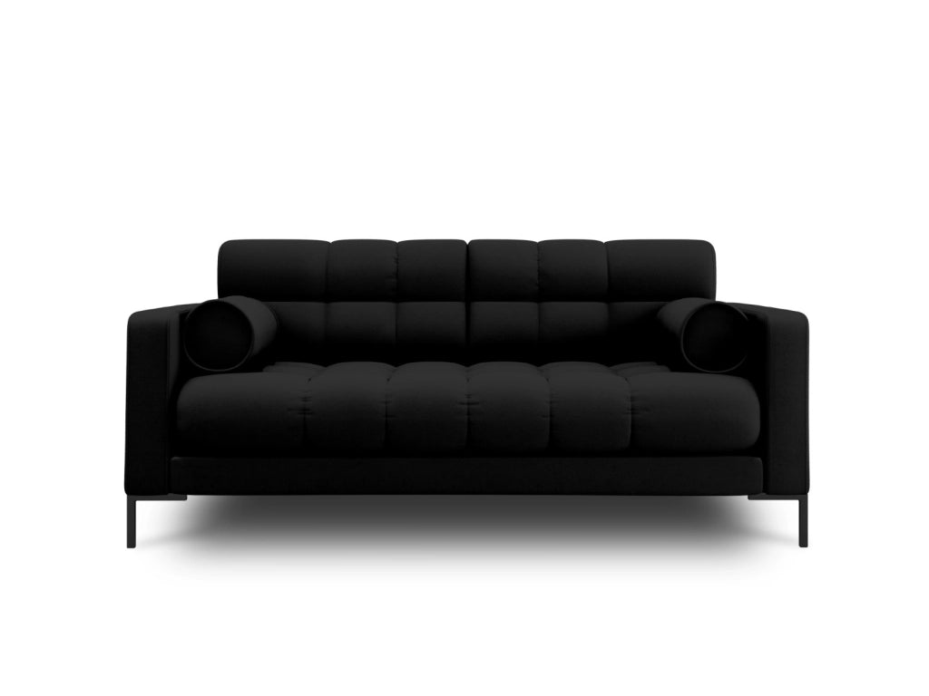Cosmopolitan Design - Divano "Bali" 2 posti in tessuto strutturato nero 