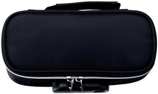 Etui da viaggio portatile, cassaforte chiusura automatica, valigetta sicura, contenitore di grande capacità, chiusura a sicurezza, mini cassaforte da viaggio, per scuola, Nero, Roller Case