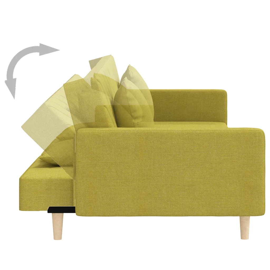 Divano Letto a 2 Posti con 2 Cuscini Verde in Tessuto 375905