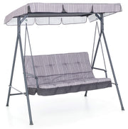 Dondolo 3 Posti da Giardino 160x118x160 cm in Ferro e Poliestere Pemba Antracite