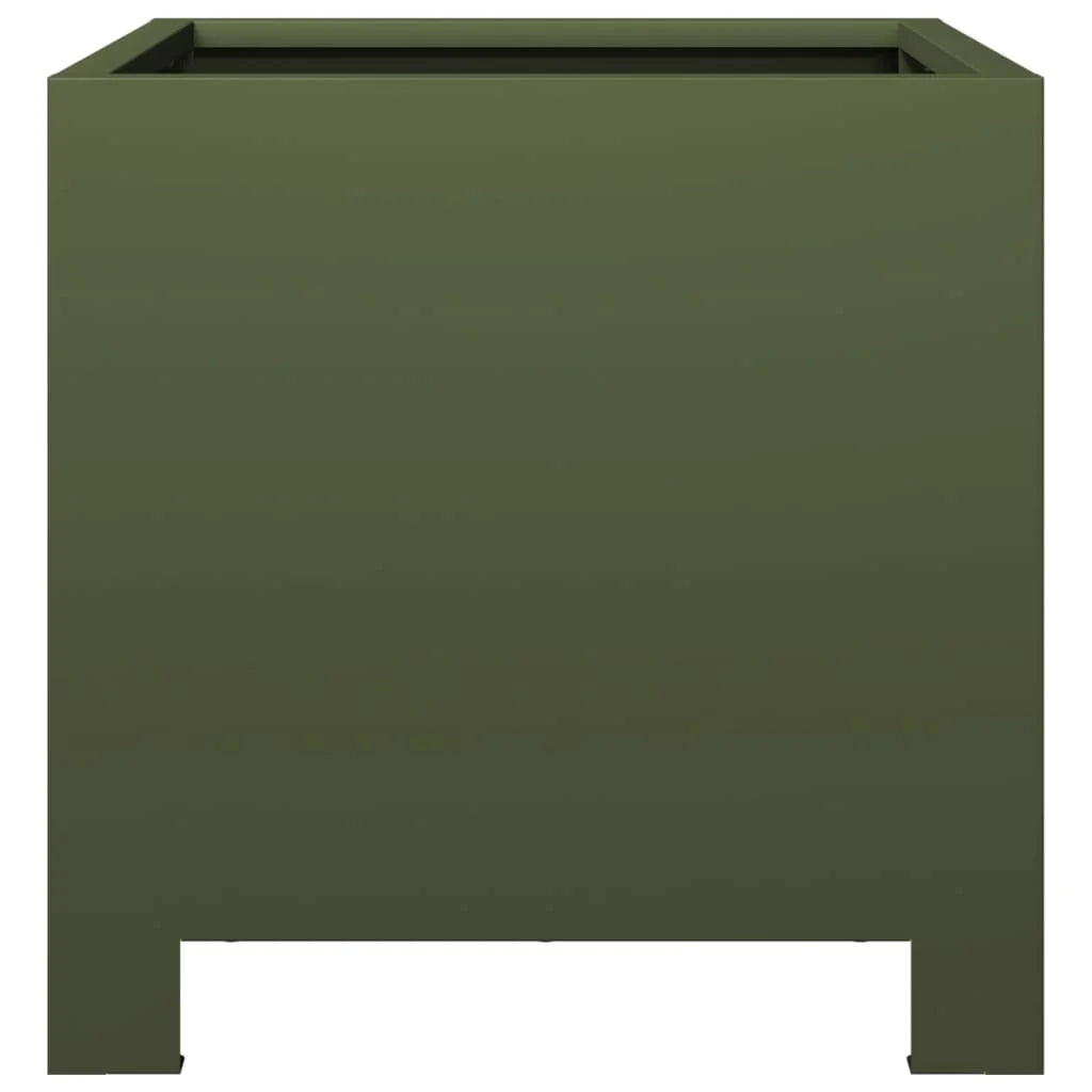Fioriera rialzata per piante fiori giardino terrazze set da 2 verde oliva 30 x 30 x 30 cm acciaio verde 02_0039079