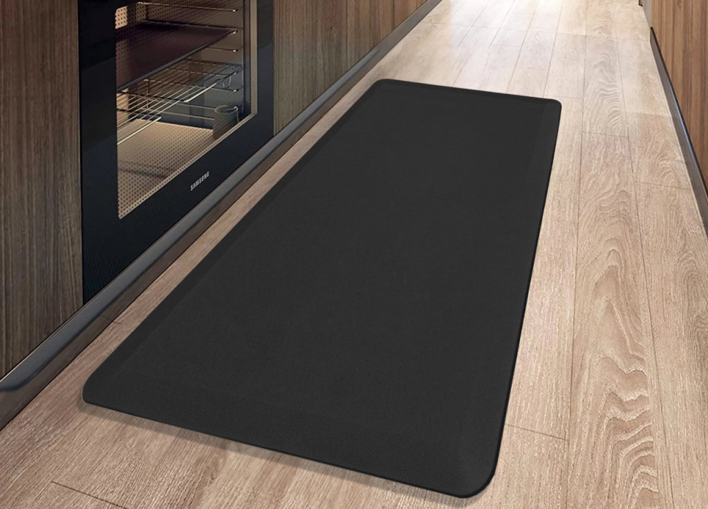 Tappeto Cucina Memory Ultrasoft Antiscivolo Impermeabile Tinta Unita Giulia - 44x75 - Nero