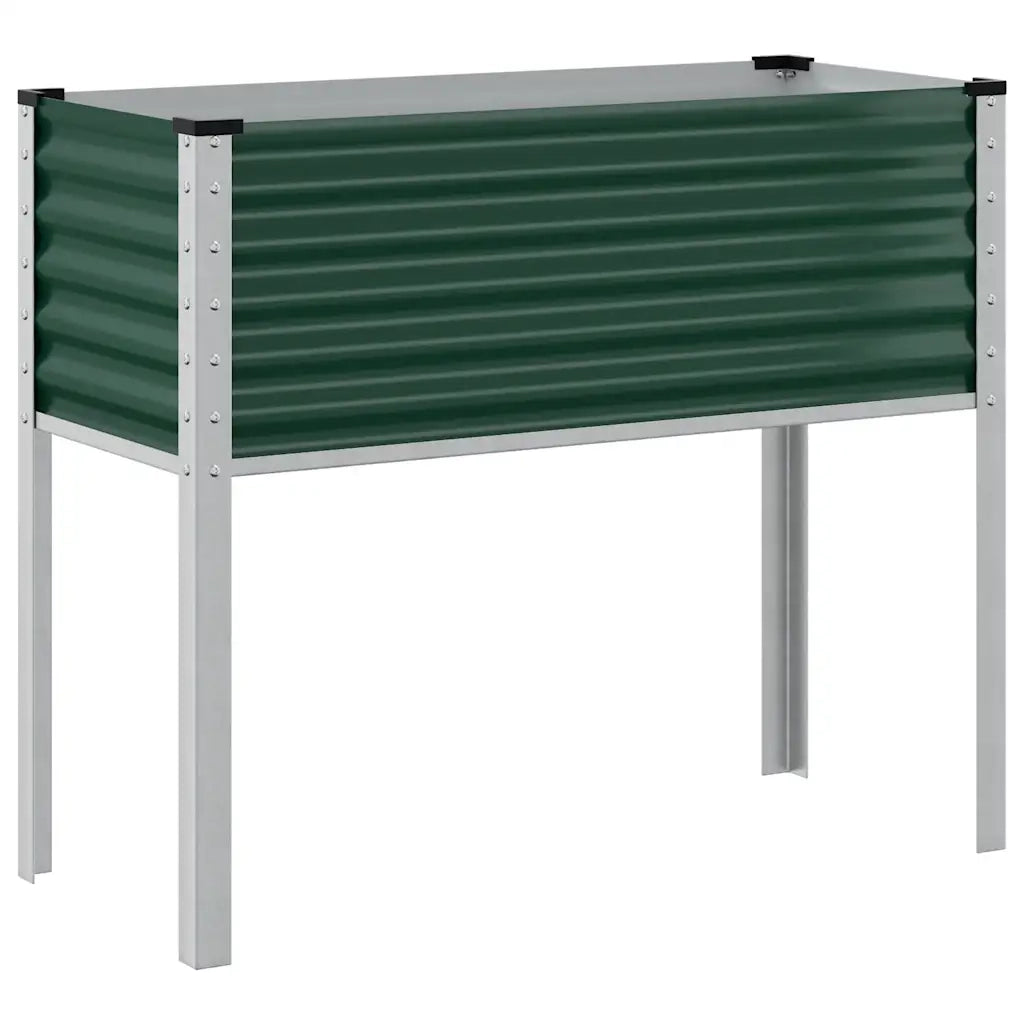 Fioriera da giardino verde 100x45x90 cm in acciaio 4008969