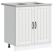 Mobiletto per Lavabo | Armadio Lavabo Lucca 2 pz Bianco Legno multistrato