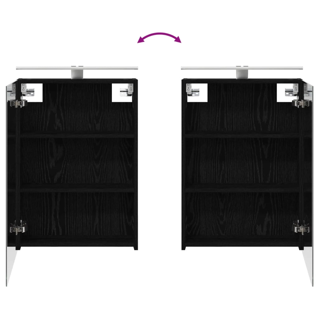 Set di mobili per il bagno 5 pcs Rovere Nero 3406832