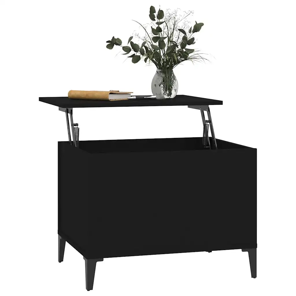 Tavolino da Salotto Nero 60x44,5x45 cm in Legno Multistrato 819573