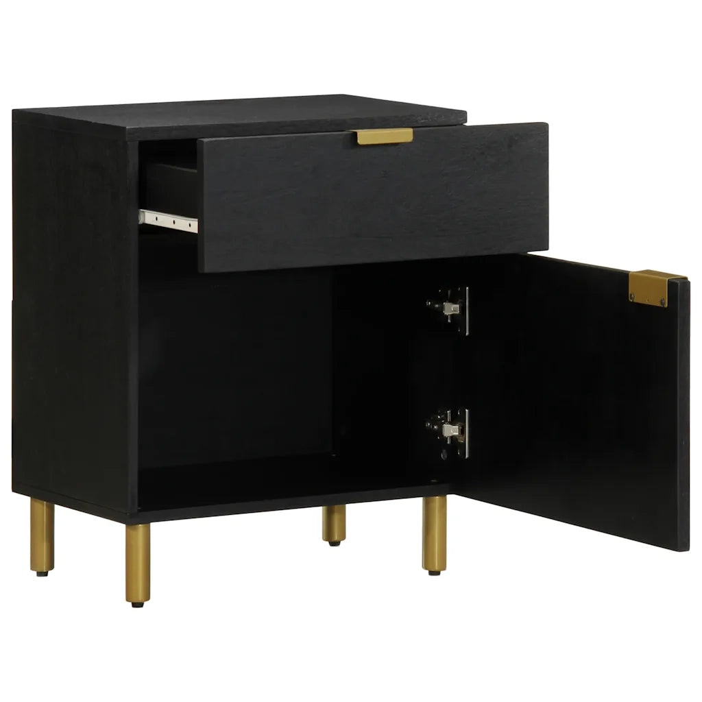 vidaXL Comodino Nero 50x33x60 cm in Legno Multistrato