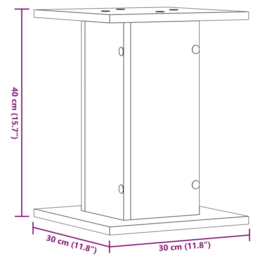 Supporti Altoparlanti 2 pz Rovere 30x30x40 cm Legno Multistrato CFW9230978